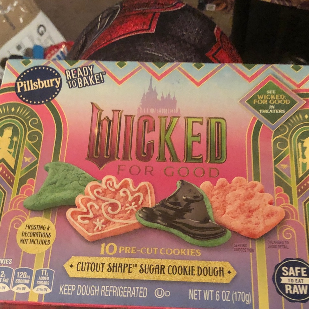 Wicked For Good Cutout Shape Sugar Cookie Dough - Pink & Green